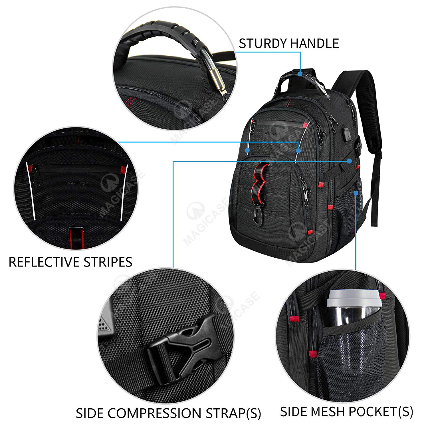 MAGICASE Travel Laptop Backpack 17 Inch Large Computer Backpack