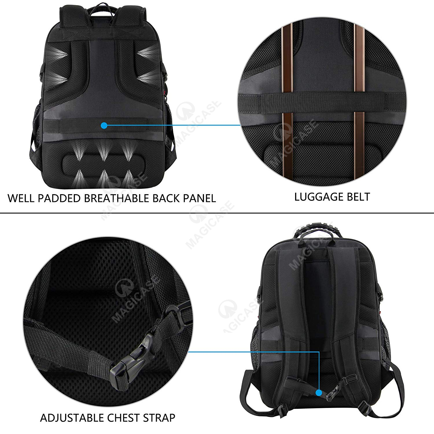 MAGICASE Travel Laptop Backpack 17 Inch Large Computer Backpack