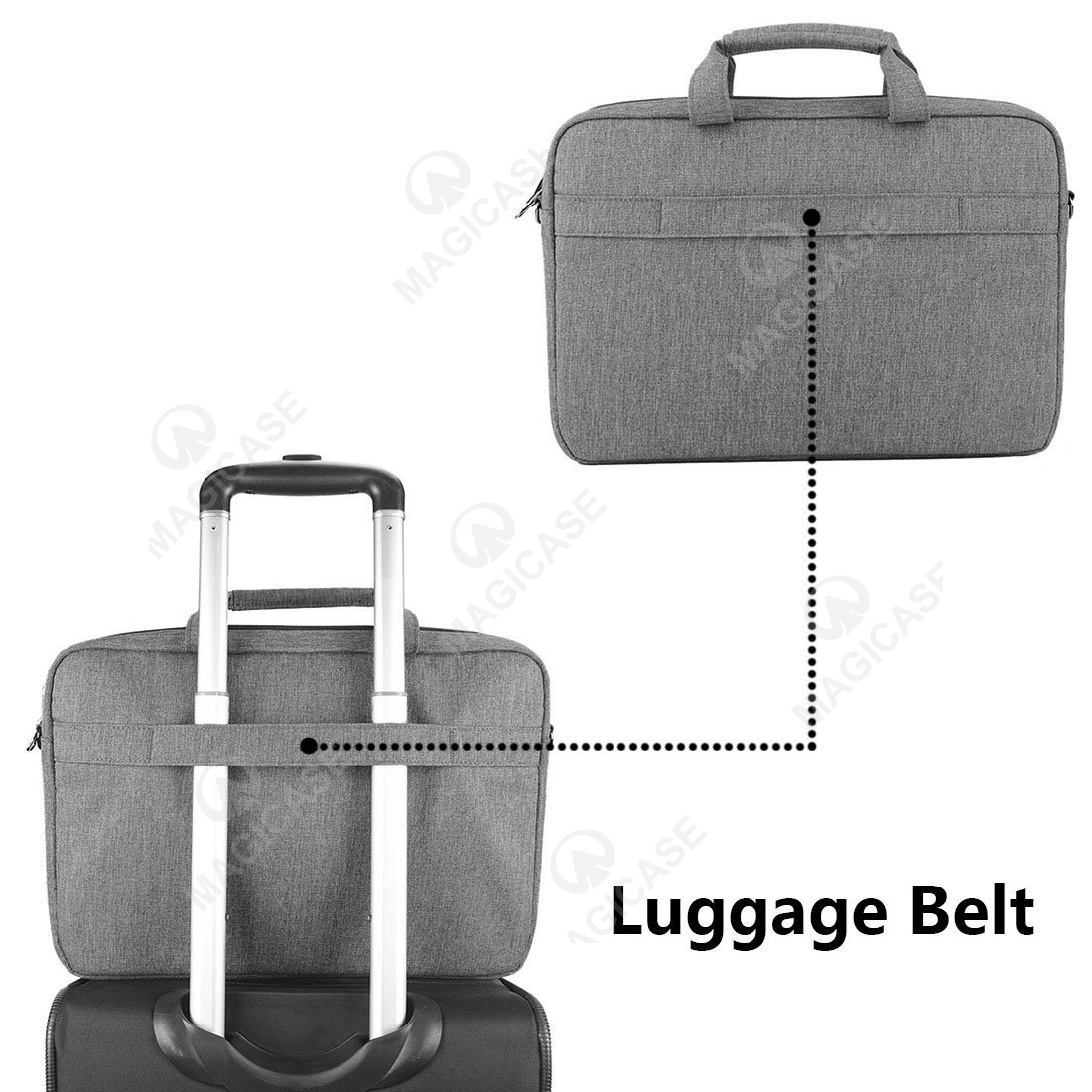 Briefcase Shoulder Bag Water Repellent Laptop grey