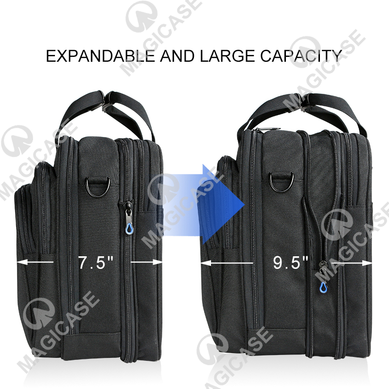 Laptop Briefcase for Business Expandable Water-repellent Briefcase